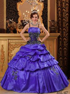 Straps Pick-ups Appliqued Purple Sweet 15 Dresses in Villamontes Bolivia