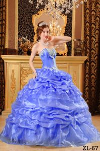 Exclusive Pick-ups Appliqued Cornflower Blue Quince Dress on Sale