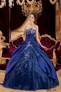 Good Quality Appliqued Navy Blue Ball Gown Sweet 16 Dresses for Sale