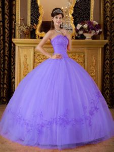 Brand New Tulle Sweetheart Appliqued Quinceanera Gown in Light Purple