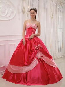 Sweetheart Satin Appliqued Quinceanera Gown Dress with Beading in Wausau