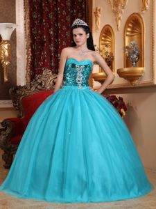 Sweetheart Floor-length Tulle Quinceanera Gown Dress with Beading in Kent