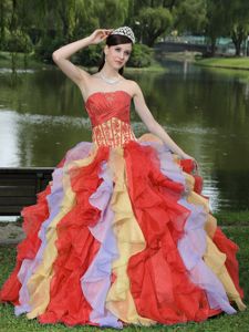 Appliqued Ruffled Colorful Quinceanera Gown Dresses in Spartanburg SC