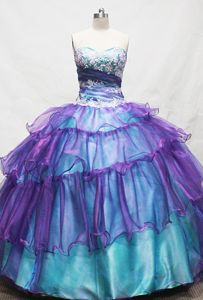 Colorful Sweetheart Appliques Quinceanera Dresses in Caucasia Colombia