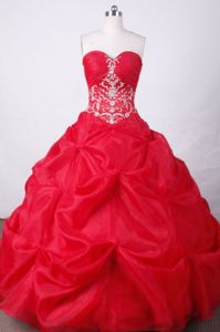 Appliques and Beading Sweetheart Red Quinceanera Dress in Yumbo Colombia