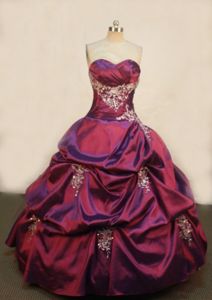 Sweetheart Appliques Purple Pick-ups Quinceanera Dresses in Iquitos Peru