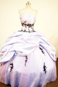 Lavender Appliques Pick-ups Strapless Quince Dress in Imperatriz Brazil