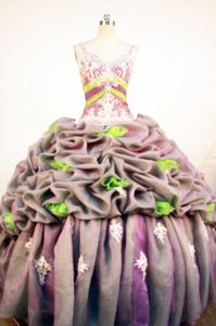 Colorful Straps Quinceanera Dress Appliques with Beading in Juarez Mexico