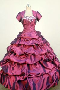 Beading and Appliques Sweetheart Red Quinceanera Dress in Sorocaba Brazil