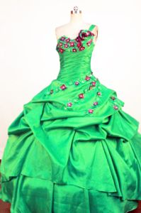 One Shoulder Appliques Spring Green Quince Dress In Guayaquil Ecuador