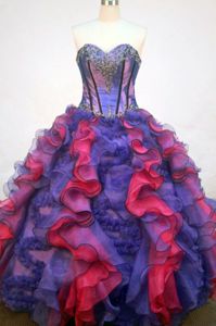 Multi-color Sweetheart Applique Satigny Switzerland Quinceanera Dress