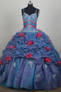Multi-color Straps Beading Applique Pick Ups Quinceanera Gown Dresses