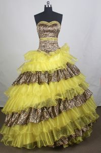 Unique Zebra and Beadings Sweetheart Chapel Train Sweet 16 Dresses in Andalusia
