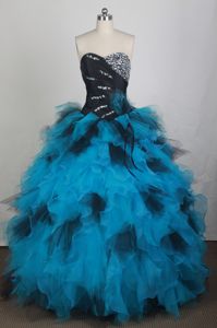 Exquisite Sweetheart Ruffled Dress For Quinceanera in Ashford with Beadings