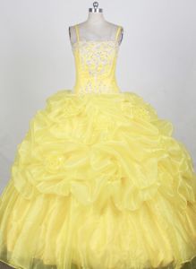 Popular Ball gown Spaghetti Strap Ruffled Style Quince Dresses in Bay Minette