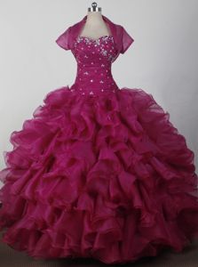 2012 Romantic Burgundy Ruffled Sweetheart Sweet 16 Dresses in Bon Secour