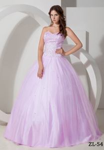 Trendy Lilac Sweetheart Quinceanera Gown Dresses with Sequined Bodice