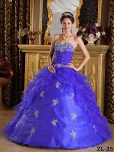 Ruche Embroidery and Appliques Dress For Quinceanera near Charles Town