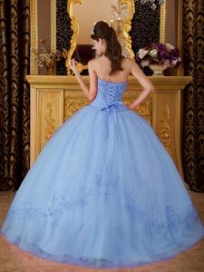Strapless Puffy Dress for Quince with Embroidery and Beading in Lynnwood