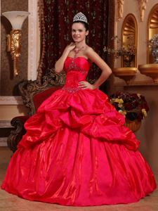 Tasty Long Red Strapless Quinceanera Dress with Beading in Clarksville TN