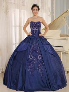 Blue Sweetheart Embroidery Sweet Sixteen Quinceanera Dresses in Northampton