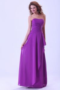 Zipper-up Strapless Floor-length Damas Dresses For Quinceanera in Purple
