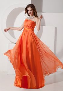 Empire Strapless Ruched Floor-Length formal Dress for Dama in Orange in Kinross