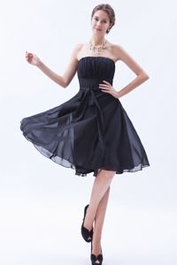 Strapless A-line Bow Brown Dama Dress For Quinceanera in Funza Colombia