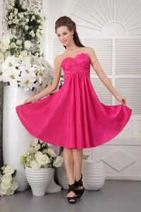 Strapless Hot Pink Empire Dama Dress For Quinceanera in Soacha Colombia