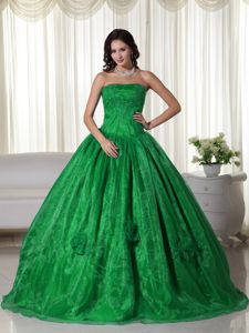 Popular Green Ball Gown Quinceanera Dresses with Flowers and Beading