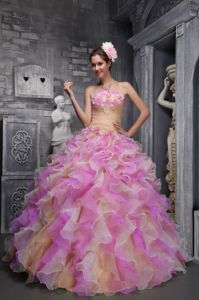 Girly Ruffled Colorful Sweet 16 Dresses with Flowers in El Alto Bolivia