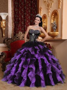 Exclusive Colorful Sweetheart Organza Beading Sweet 16 Dress in Mansfield