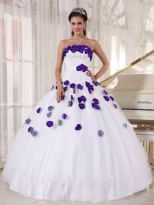 Romantic Strapless Hand Flowery Tulle Sweet 16 Dresses in Chula Vista