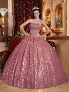 Sequins Over Skirt Ball Gown Quinceanera Gown near Anacortes for Quince