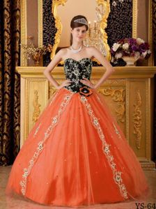 Sequins Flowers and Lace Edge Sweetheart Quinceanera Dress in Oak Hill