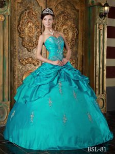 Clear Beaded Appliques and Pick Ups Ruching Quinceanera Dress in Ripley