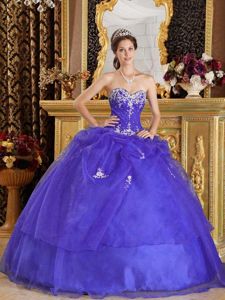 Sequins Appliques and Pick Ups Decorated Sweetheart Quinceanera Dress