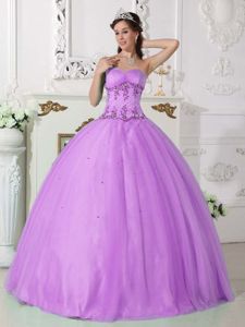 Purple Sweetheart Tulle and Taffeta Beaded Quinceanera Dress in San Diego