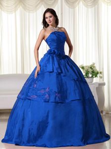 Strapless Taffeta Hand Flowery Quinceanera Gown Dresses in Cessnock