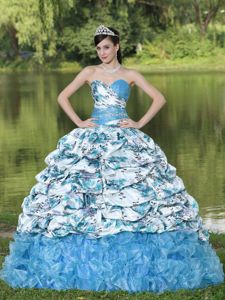 Pick Ups Pattern and Ruching Multi-color Dress For Quinceanera in Aberdeen
