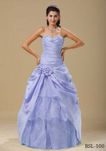 Sweetheart Flower Beaded and Ruched Tiers Quinceanera Gown for Woman