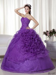 Perfect Ruffles Ruche and Sequins Decorated Sweetheart Quinceanera Dress