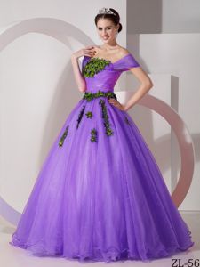 Off The Shoulder Appliques Quinceanera Dresses in Purple in Princeton