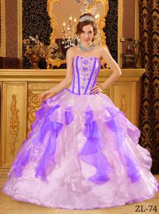 Multi-color Ruffles and Embroidery Quinceaneras Dress near Port Ludlow