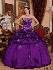 Purple Pick Ups and Appliques Decorated Dress for Quince near Shelton