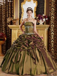 Ruche Appliques and Pick Ups Ball Gown Quinceanera Dress in Yakima