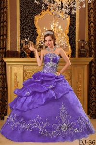 Diamonds Embroidery Purple Dress For Quinceanera in Wenatchee