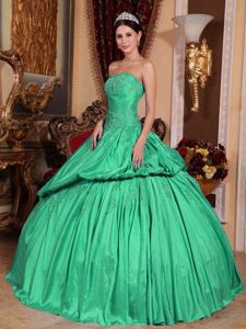 Clearance Beaded Strapless Green Quinceanera Dress in American Fork