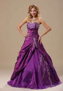 Appliqued Ruched Sweet Sixteen Quinceanera Dresses in Green Bay WI