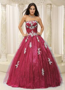 A-line Appliqued Sequined Tulle Quinceanera Gown Dresses in Calama Chile